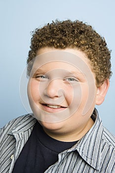 Obese Teenage Boy Smiling