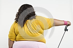 An Obese Woman Exercising