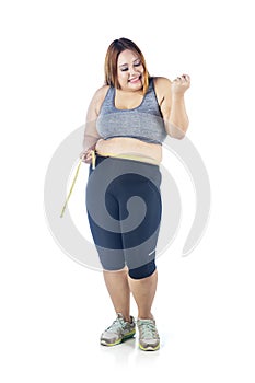 Obese woman expresses success after weight loss