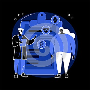 Obesity health problem abstract concept vector illustration.