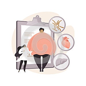 Obesity health problem abstract concept vector illustration.