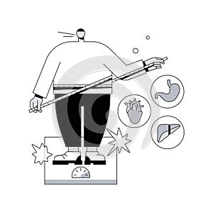 Obesity health problem abstract concept vector illustration.