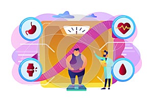 Obesity health problem concept vector illustration.