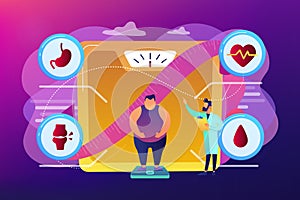 Obesity health problem concept vector illustration.