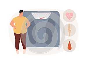 Obesity health problem isolated concept vector illustration.