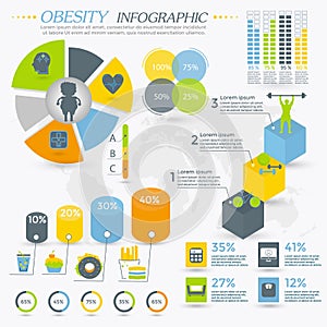 Obesity Infographic Elements Collection