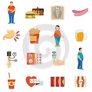 Obesity Problem Icons