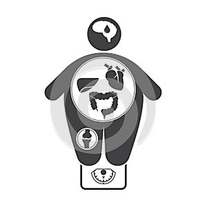 Obesity related diseases icons