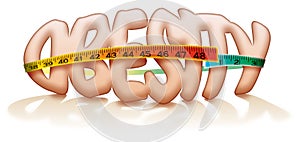 Obezita páska opatrenia tuk grafický 