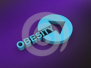 obesity word on purple