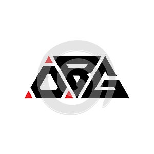 OBG triangle letter logo design with triangle shape. OBG triangle logo design monogram. OBG triangle vector logo template with red