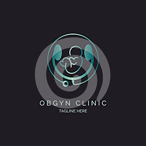 OBGYN obstetrics and gynecology clinic logo template design for brand or company and other