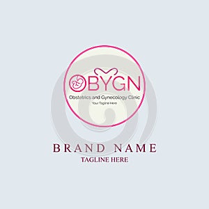 OBGYN obstetrics and gynecology clinic logo template design for brand or company and other