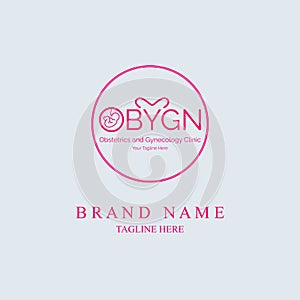 OBGYN obstetrics and gynecology clinic logo template design for brand or company and other