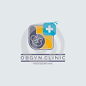 OBGYN obstetrics and gynecology clinic logo template design for brand or company and other