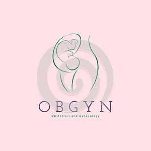 OBGYN obstetrics and gynecology clinic mom and baby pregnancy logo template design for brand or company and other