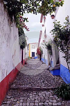 Obidos Alley - Slope and Narrow Street