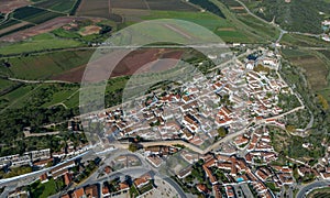 Obidos Town in Portugal. It is located on a hilltop, encircled by a fortified wall. Famous Place