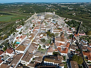 Obidos Town in Portugal. It is located on a hilltop, encircled by a fortified wall. Famous Place