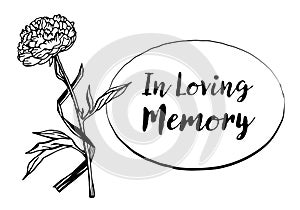 Obituary postcard with the text In Loving Memory.