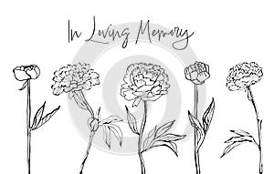 Obituary postcard with the text In Loving Memory.