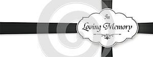 Loving Memory Obituary Emblem Black Ribbon Header photo