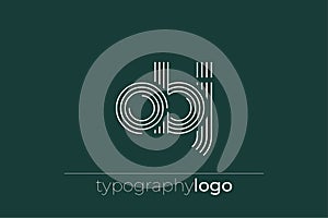 OBJ modern geometric typography logo