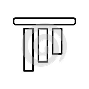 Object alignment icon vector isolated on white background, Object alignment sign , line or linear design elements in outline style