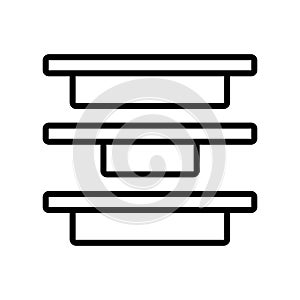 Object alignment icon vector isolated on white background, Object alignment sign , line or linear design elements in outline style