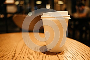 object background white coffee glass place on top table in restaurant with copy space. image for beverage, indoor, lifestyle, foo