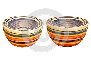 Object - ceramic colored ashtray on a white background