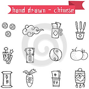 Object Chinese vector art of icons