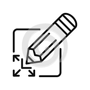 Object Editing Icon Black And White Illustration