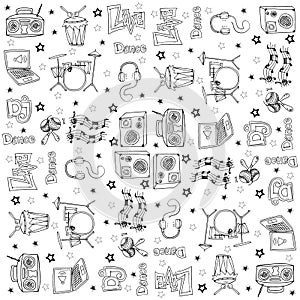 Object music doodles vector art