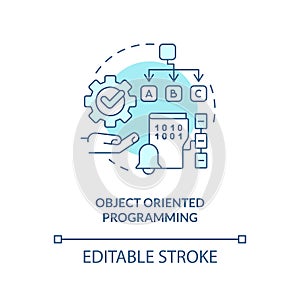 Object oriented programming turquoise concept icon