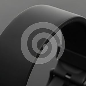 Object possibly a strap or band of a wearable device set against a plain