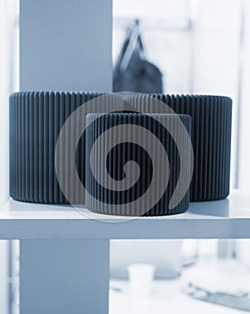 Object printed on 3D printer close up Model printed 3D printer molten plastic