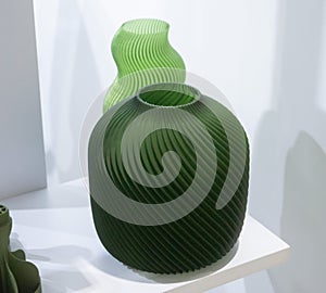 Object printed on 3D printer close up Model printed 3D printer molten plastic