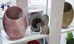 Object printed on 3D printer close up Model printed 3D printer molten plastic