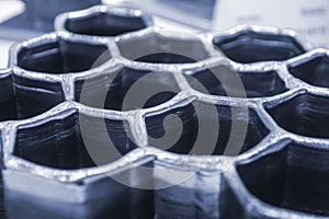 Object printed by 3D printer from metal. Additive manufacturing solution