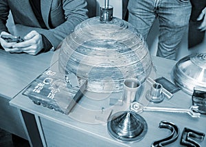 Object printed by 3D printer from metal. Additive manufacturing solution.