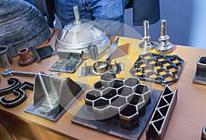 Object printed by 3D printer from metal. Additive manufacturing solution.