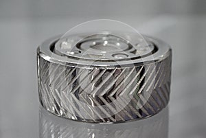 Object printed on metal 3d printer close-up