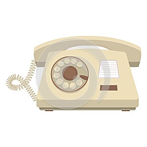 Object retro telephone, old rotary phone