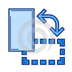 Object rotate line icon.