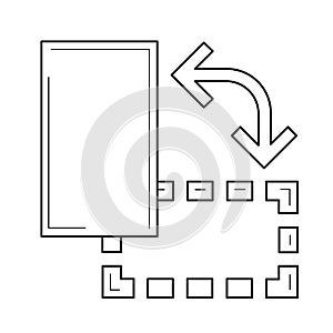 Object rotate line icon.