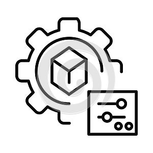 Object Setting Icon Black And White Illustration