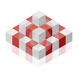 Object in shape of pyramid. Abstract cube vector shape
