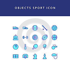 Object sport filled outline icon set