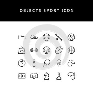 Object sport line style icon set